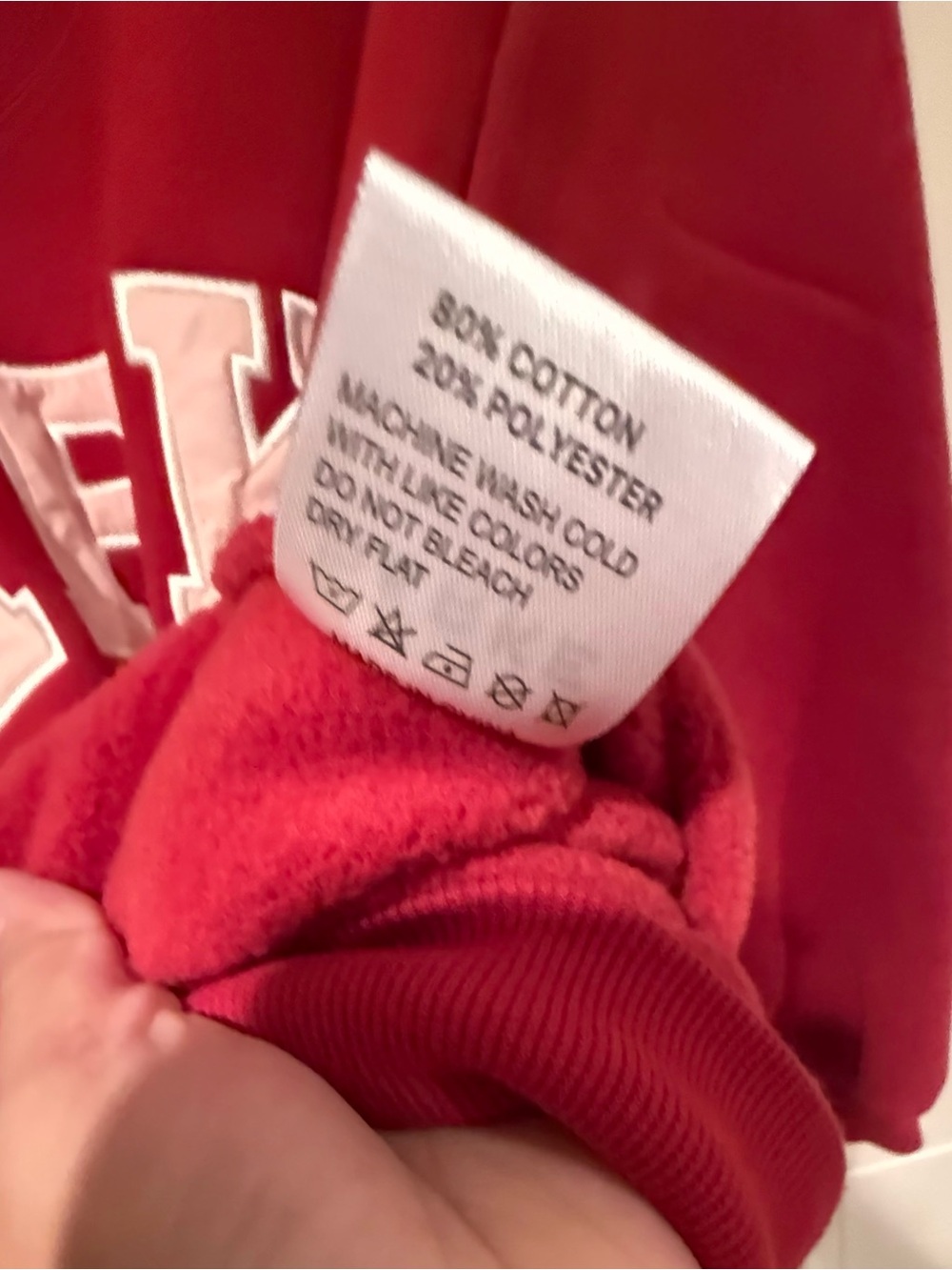 PARKE Women's Valentine's Day Varsity Mockneck Sweatshirt Crimson Peony S/M - Picture 5 of 9